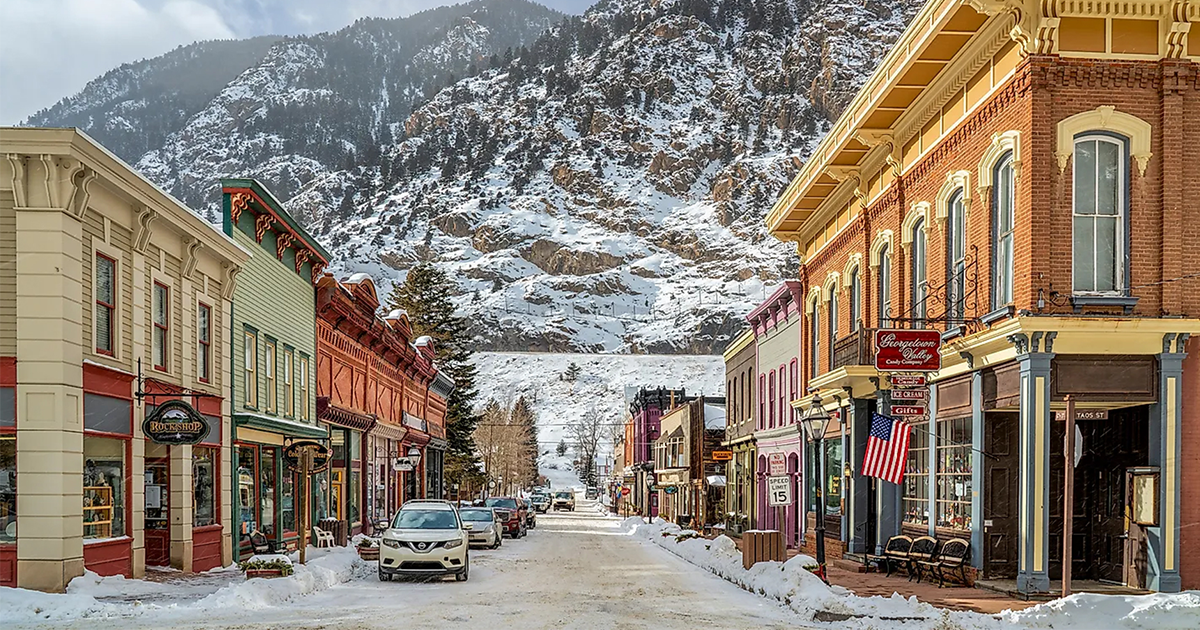 downtown small mountain town